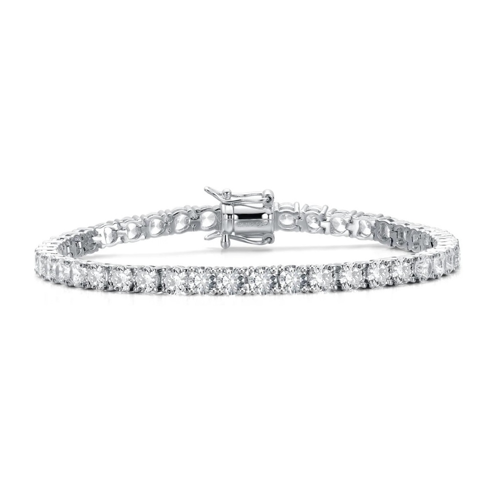 RACHEL GLAUBER Elegant Silver Tennis Bracelet